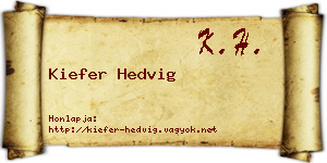 Kiefer Hedvig névjegykártya
